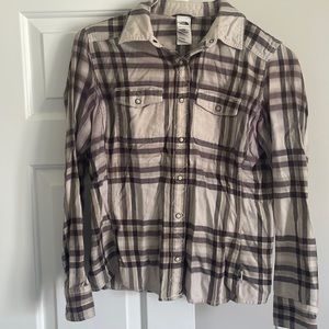 North face flannel button down women’s medium